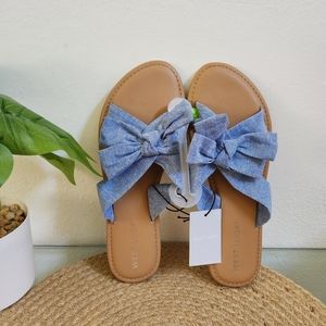 West loop Bow chambray Sandal